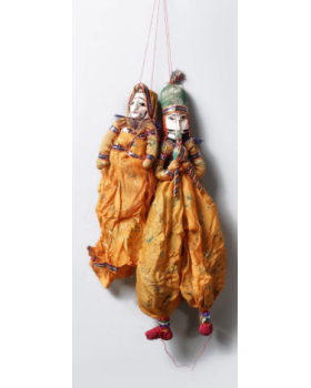 Yellow  Pupet Wall Hangings Set of 2